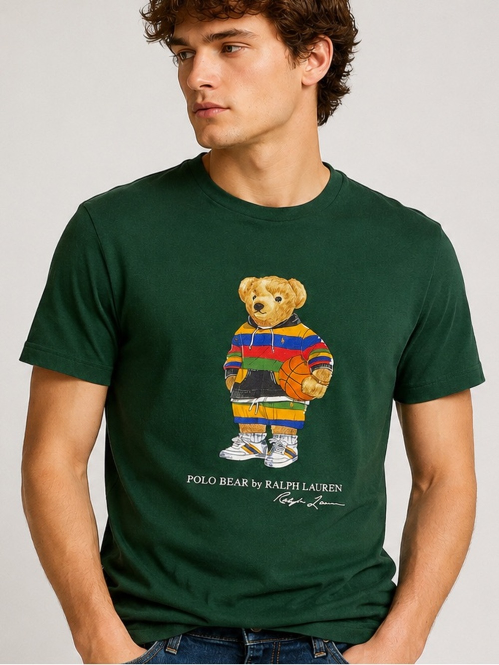 Polo Ralph Lauren Polo Bear Basketball Graphic Tee Green Small